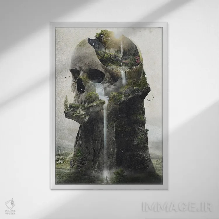 تابلو برج جمجمه اثر برت بیگرز - نمای قابدار سفید