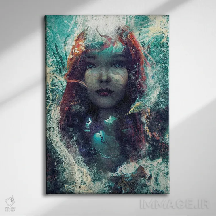 تابلو پری دریایی اثر برت بیگرز - نمای روبهرو روی دیوار