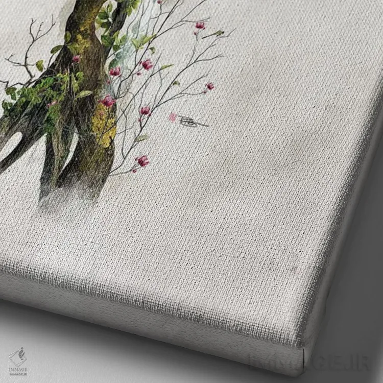 تابلو یین و یانگ دائو ته جینگ (مفاهیم فلسفی چینی) اثر برت بیگرز - نمای نزدیک بافت بوم