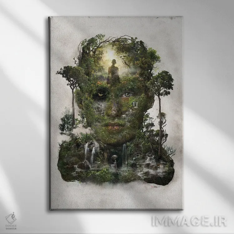 تابلو جنگل فضا-زمان اثر برت بیگرز - نمای روبهرو روی دیوار