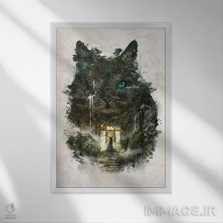 تابلو خوابهای گربه برای رفتن اثر برت بیگرز - نمای قابدار سفید