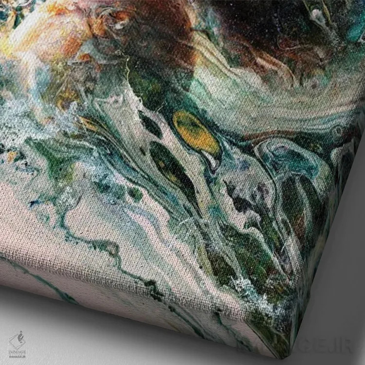 تابلو جادوی کیهان اثر برت بیگرز - نمای نزدیک بافت بوم