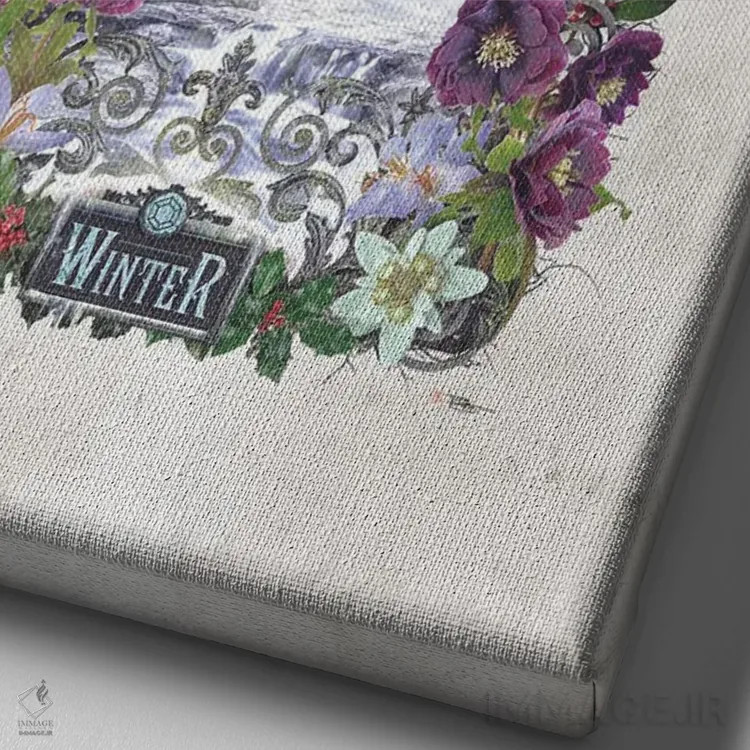 تابلو زمستان اثر برت بیگرز - نمای نزدیک بافت بوم