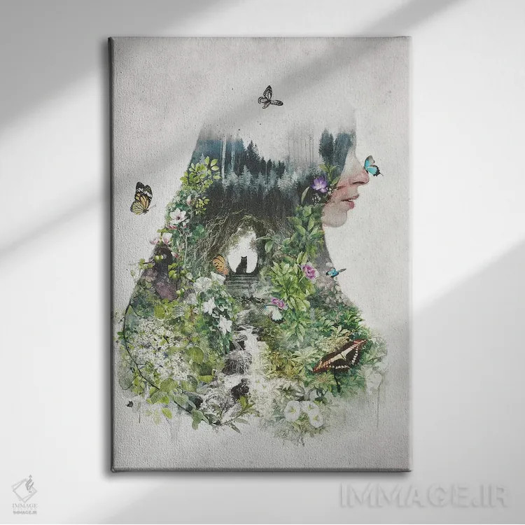 تابلو گربهای در باغ اثر برت بیگرز - نمای روبهرو روی دیوار