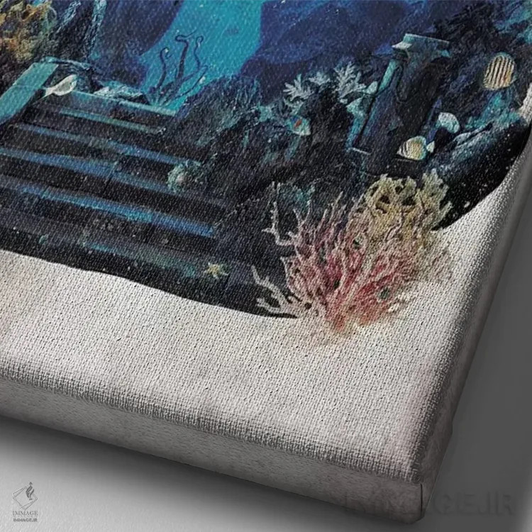 تابلو دلفین فراواقعی اثر برت بیگرز - نمای نزدیک بافت بوم