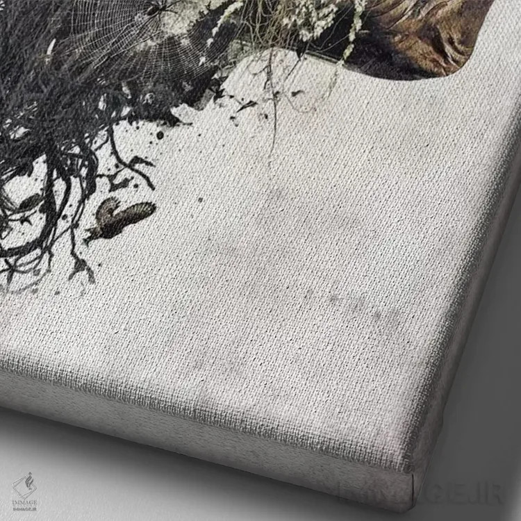 تابلو خیالپرداز دریاچه جنگلی اثر برت بیگرز - نمای نزدیک بافت بوم