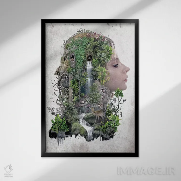 تابلو دوگانگی طبیعت اثر برت بیگرز - نمای قابدار مشکی