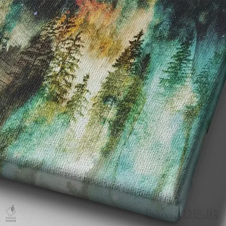 تابلو جنگل توهمات اثر برت بیگرز - نمای نزدیک بافت بوم
