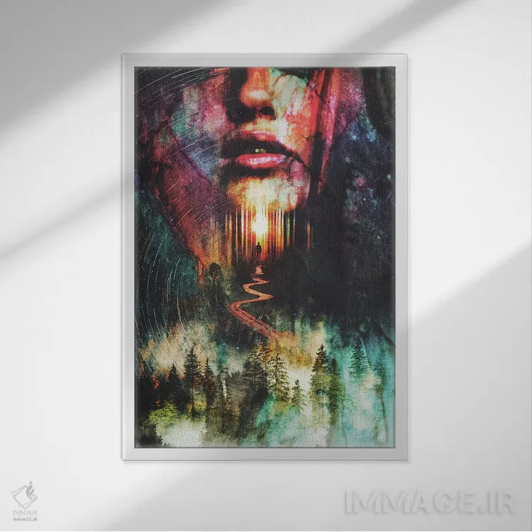 تابلو جنگل توهمات اثر برت بیگرز - نمای قابدار سفید