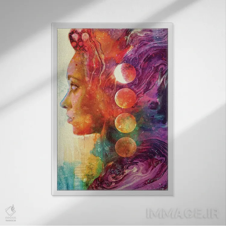 تابلو الهه ماه اثر برت بیگرز - نمای قابدار سفید