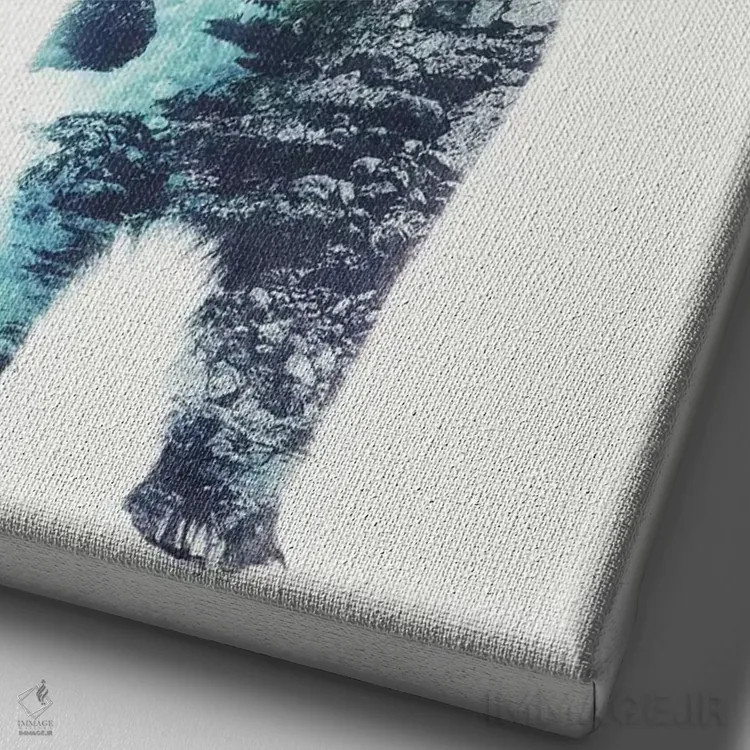 تابلو خرس مهآلود اثر برت بیگرز - نمای نزدیک بافت بوم