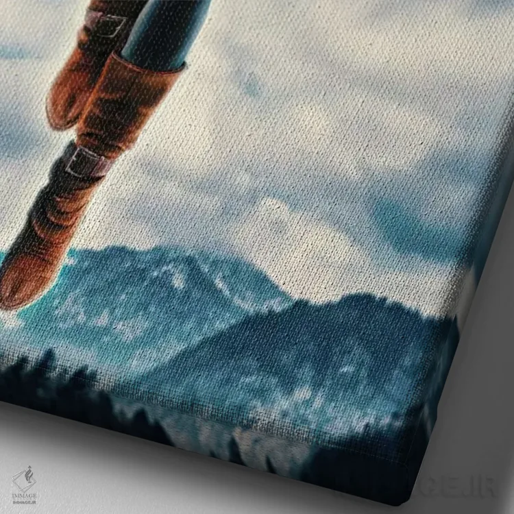 تابلو زیبایی اندرویدی اثر برت بیگرز - نمای نزدیک بافت بوم