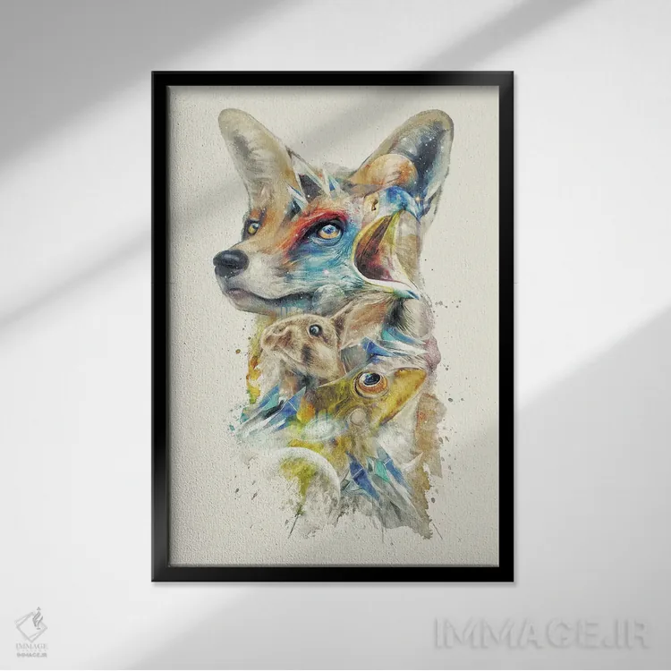 تابلو قهرمانان لیلات (ارجاع به بازی Star Fox) اثر برت بیگرز - نمای قابدار مشکی