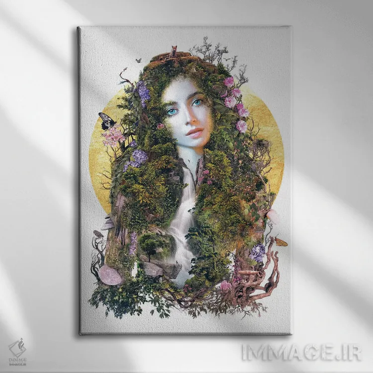 تابلو مادر گایا (الهه زمین) اثر برت بیگرز - نمای روبهرو روی دیوار