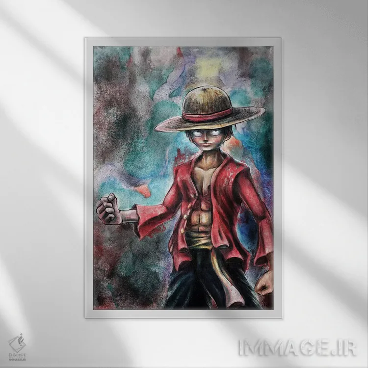 تابلو میمون دزد دریایی اثر برت بیگرز - نمای قابدار سفید