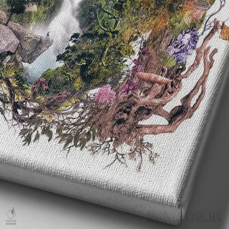 تابلو مادر گایا (الهه زمین) اثر برت بیگرز - نمای نزدیک بافت بوم