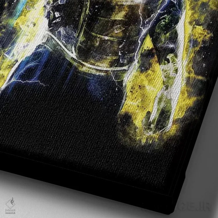 تابلو شاهزاده جنگجویان اثر برت بیگرز - نمای نزدیک بافت بوم