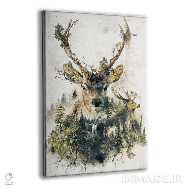 تابلو گوزن فراواقعی اثر برت بیگرز - نمای پرسپکتیو محصول