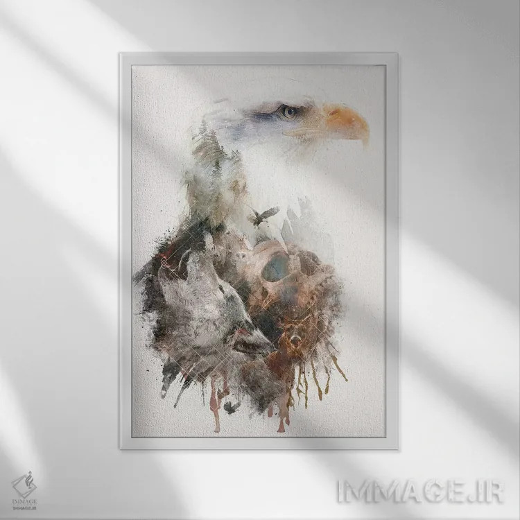 تابلو غرور پیش از سقوط (ضربالمثل) اثر برت بیگرز - نمای قابدار سفید