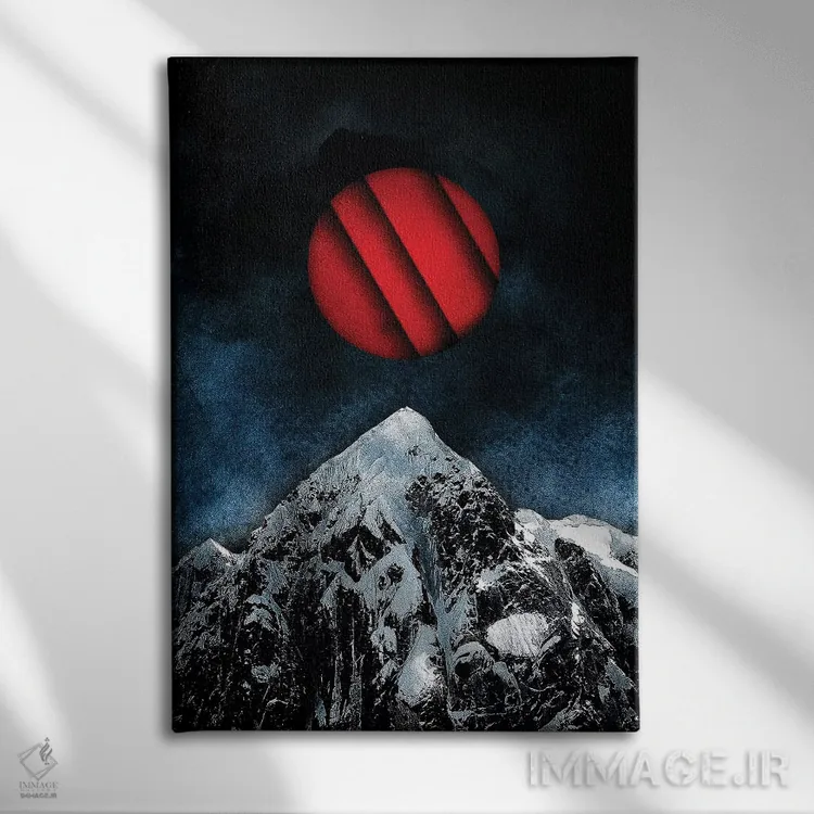 تابلو قلهٔ سرخ اثر برت بیگرز - نمای روبهرو روی دیوار