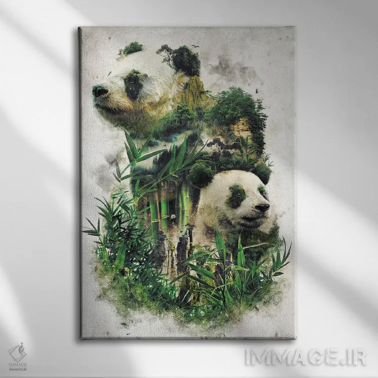 تابلو پاندای فراواقعی اثر برت بیگرز - نمای روبهرو روی دیوار