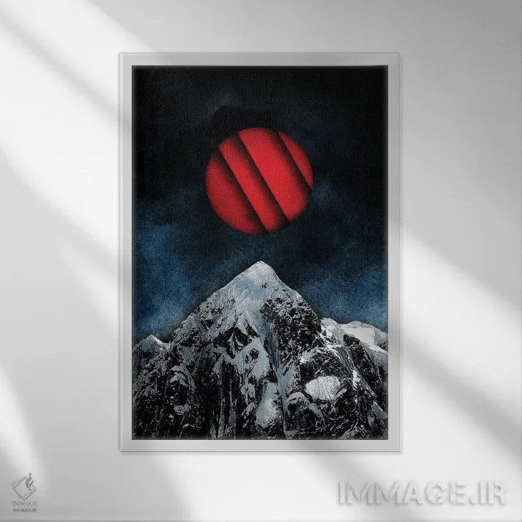 تابلو قلهٔ سرخ اثر برت بیگرز - نمای قابدار سفید