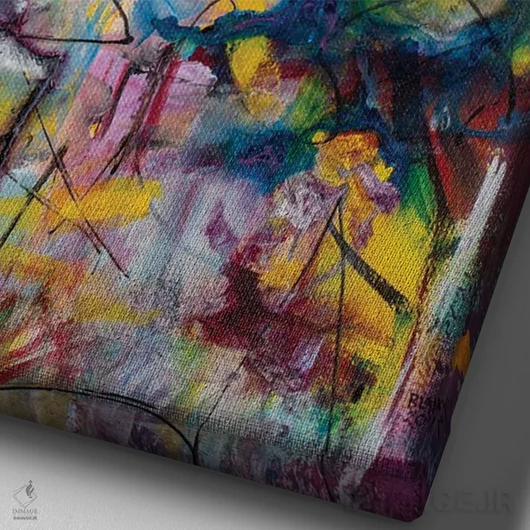 تابلو روش سخت روشنگری اثر بلیک براشر - نمای نزدیک بافت بوم