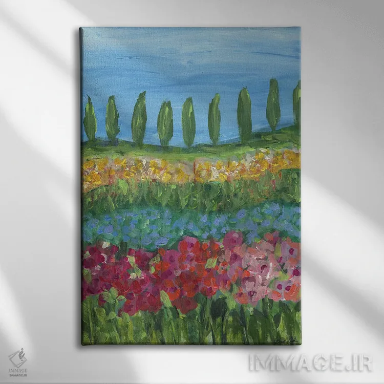 تابلو روزهای توسکانی (ایتالیا) اثر برندا بوش - نمای روبهرو روی دیوار