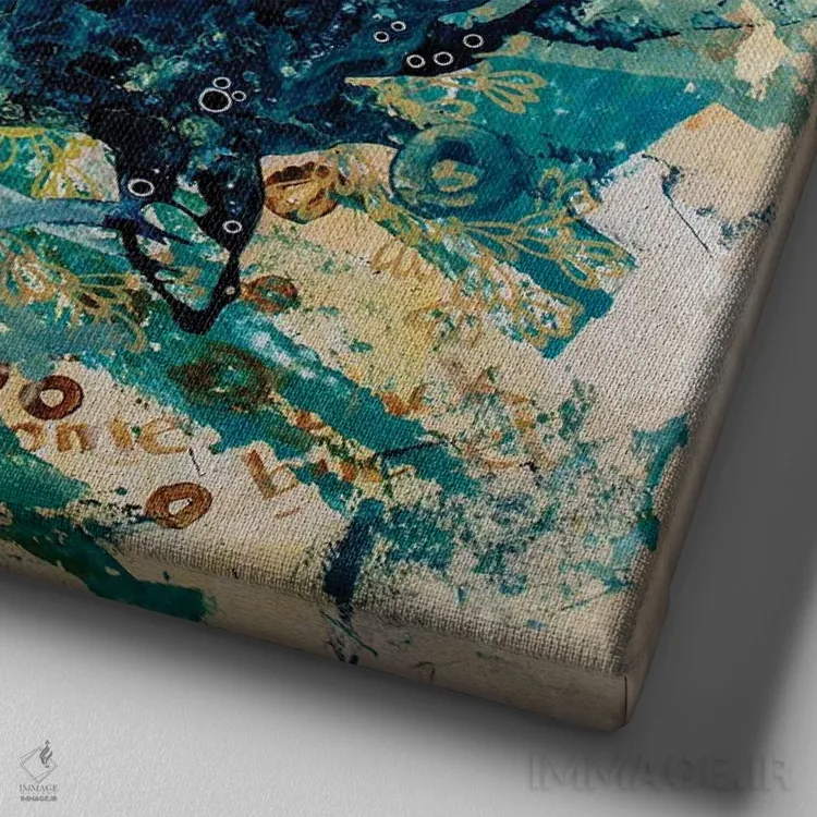 تابلو سطل خوشآمدگویی دوباره اثر بلیک براشر - نمای نزدیک بافت بوم