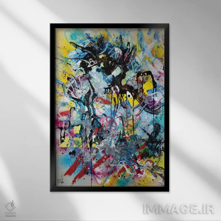 تابلو احساس اینکه در جلسهٔ اشتباهی نشستهای اثر بلیک براشر - نمای قابدار مشکی