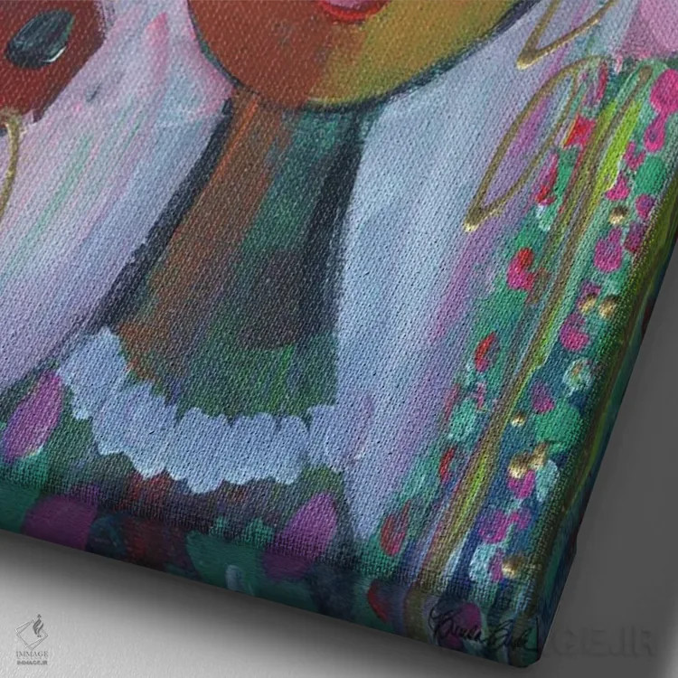 تابلو او یک روی ملایمتر دارد اثر برندا بوش - نمای نزدیک بافت بوم