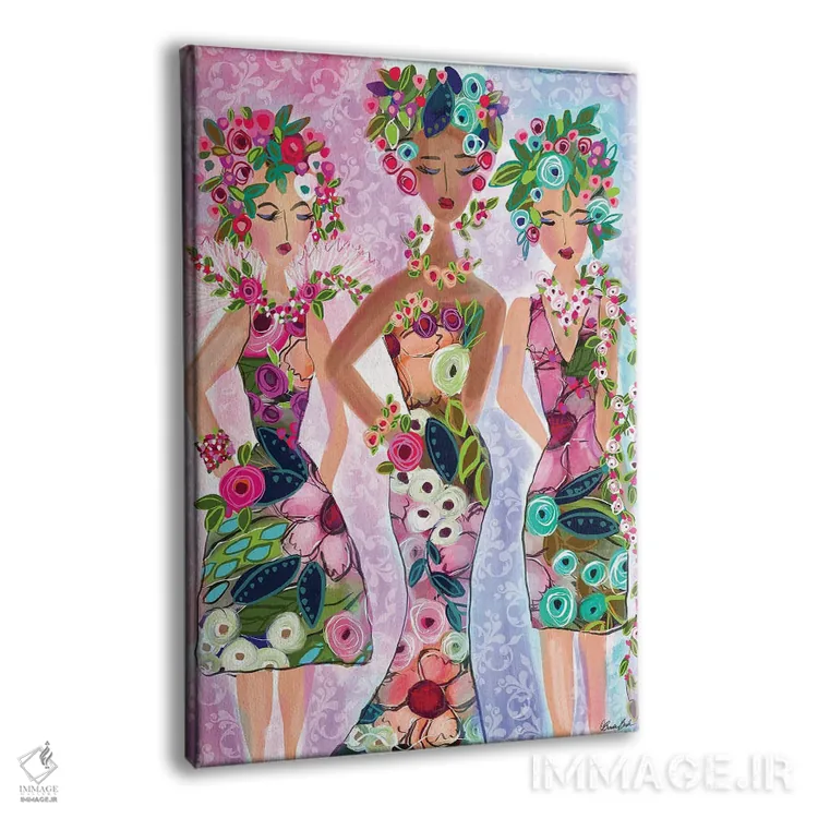 تابلو دختران پرزرقوبرق اثر برندا بوش - نمای پرسپکتیو محصول