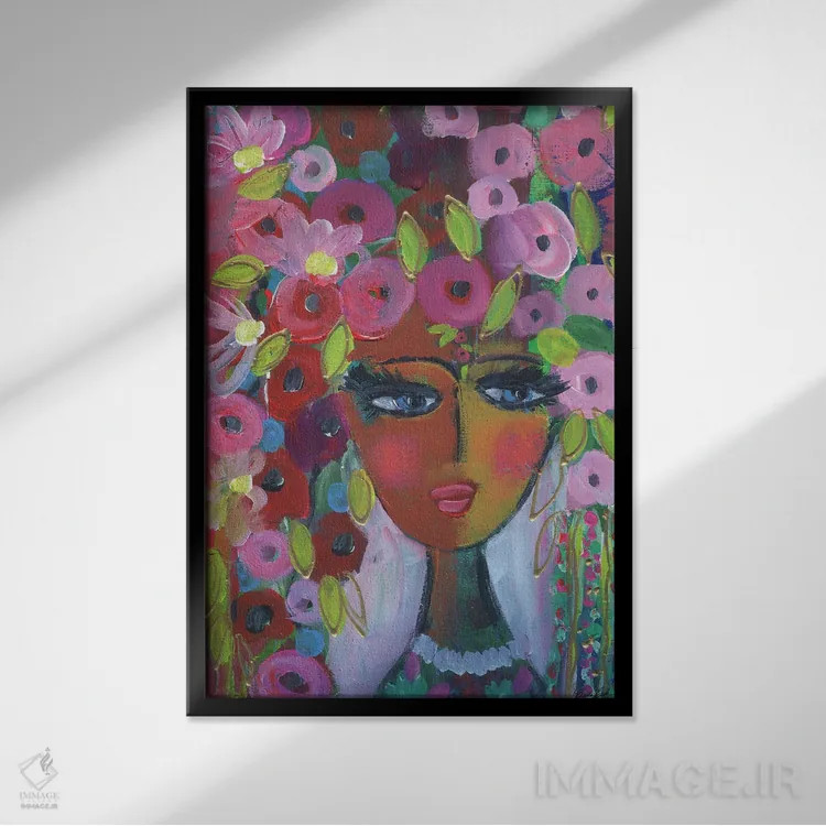 تابلو او یک روی ملایمتر دارد اثر برندا بوش - نمای قابدار مشکی