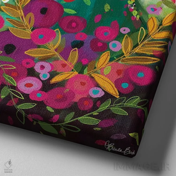 تابلو ملکه اثر برندا بوش - نمای نزدیک بافت بوم