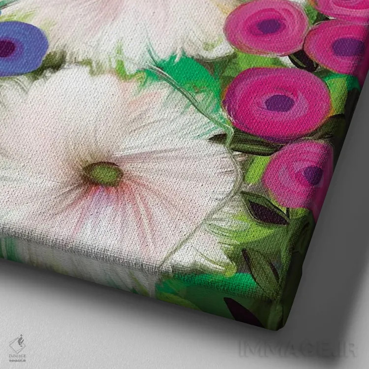 تابلو هارمونی (هماهنگی) اثر برندا بوش - نمای نزدیک بافت بوم