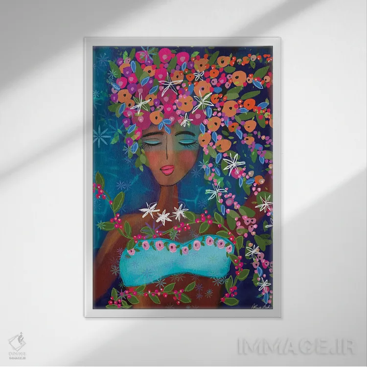 تابلو لحظه را در آغوش بگیر اثر برندا بوش - نمای قابدار سفید