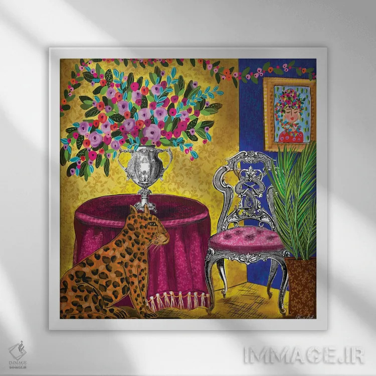 تابلو باشکوه اثر برندا بوش - نمای قابدار سفید