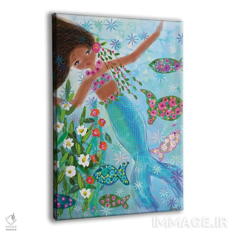 تابلو باغ پری دریایی گلدار مایرا اثر برندا بوش - نمای پرسپکتیو محصول