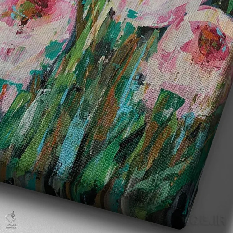 تابلو بازتابها اثر برندا بوش - نمای نزدیک بافت بوم