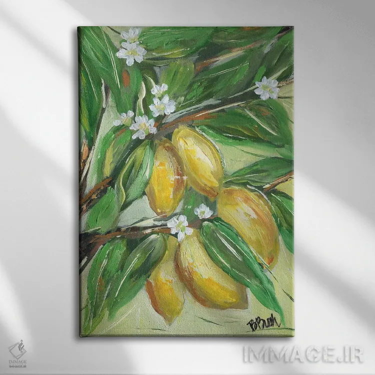 تابلو عاشق لیموها اثر برندا بوش - نمای روبهرو روی دیوار