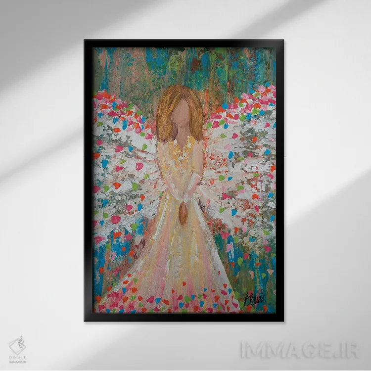 تابلو بهشت جشن گرفته است اثر برندا بوش - نمای قابدار مشکی