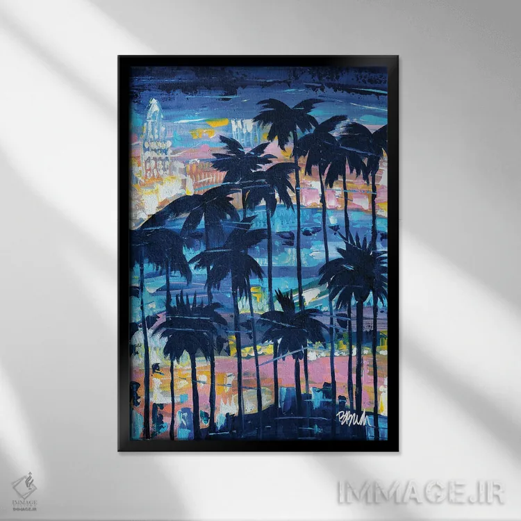 تابلو نمای لسآنجلس از دید دایان اثر برندا بوش - نمای قابدار مشکی