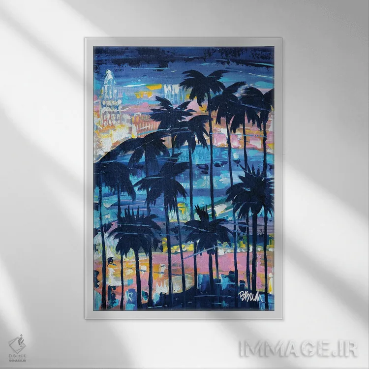 تابلو نمای لسآنجلس از دید دایان اثر برندا بوش - نمای قابدار سفید