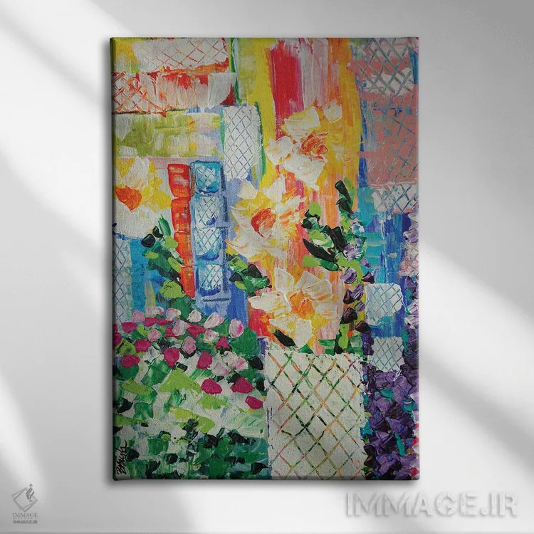 تابلو از میان حصارها اثر برندا بوش - نمای روبهرو روی دیوار