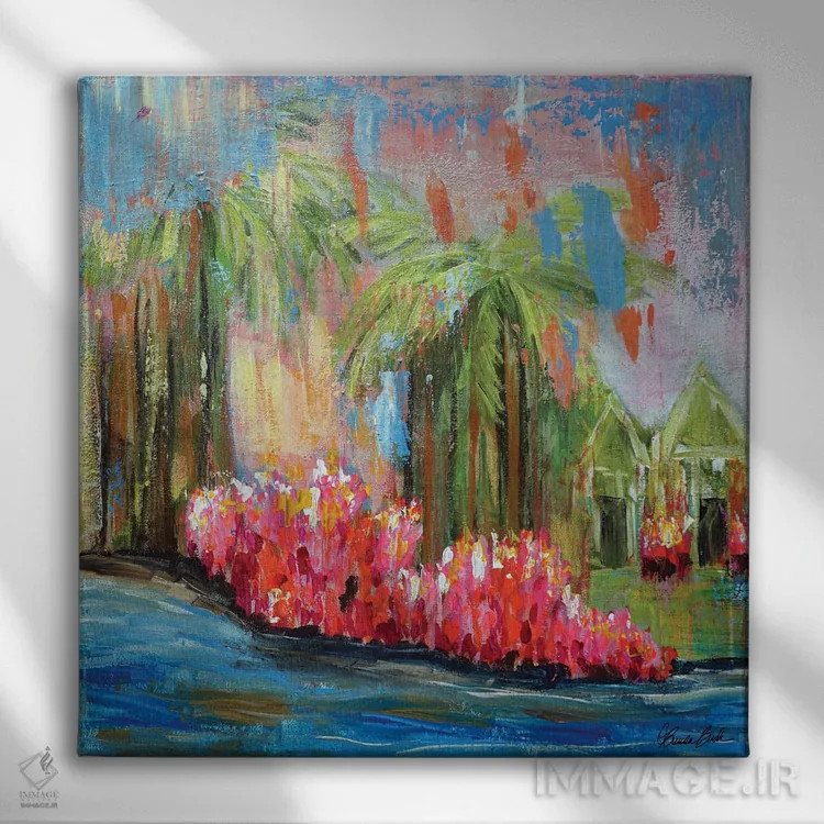 تابلو بهشت کامل اثر برندا بوش - نمای روبهرو روی دیوار