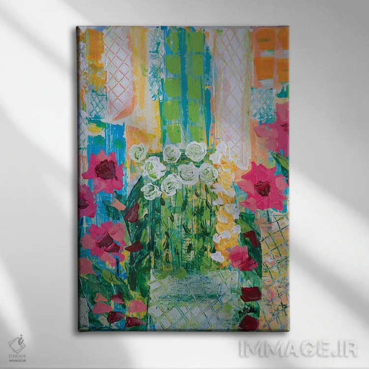 تابلو بالکن شهری اثر برندا بوش - نمای روبهرو روی دیوار