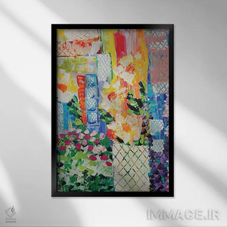 تابلو از میان حصارها اثر برندا بوش - نمای قابدار مشکی