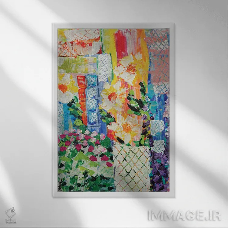 تابلو از میان حصارها اثر برندا بوش - نمای قابدار سفید