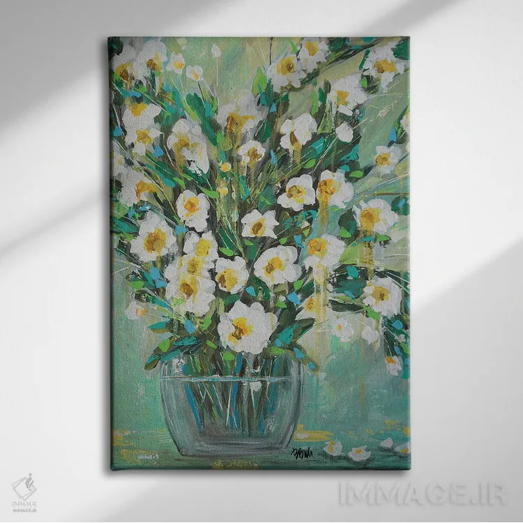 تابلو او مرا دوست دارد اثر برندا بوش - نمای روبهرو روی دیوار