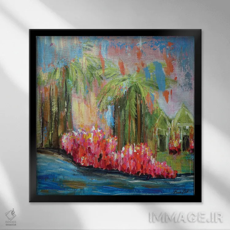 تابلو بهشت کامل اثر برندا بوش - نمای قابدار مشکی